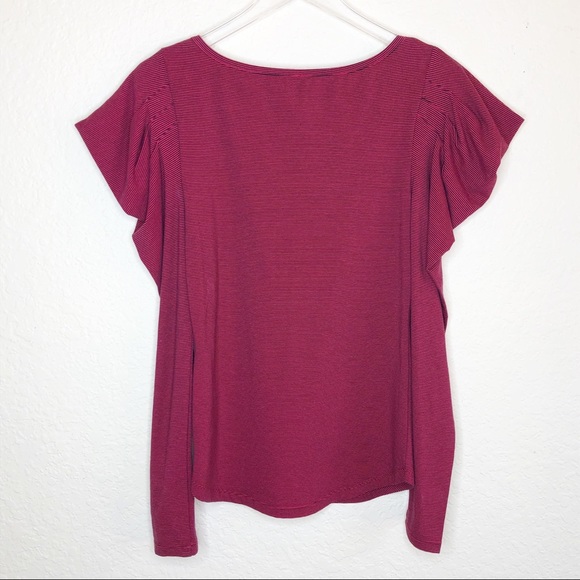 Free People | Red Striped Puff Long Sleeve Tee M - Picture 5 of 5